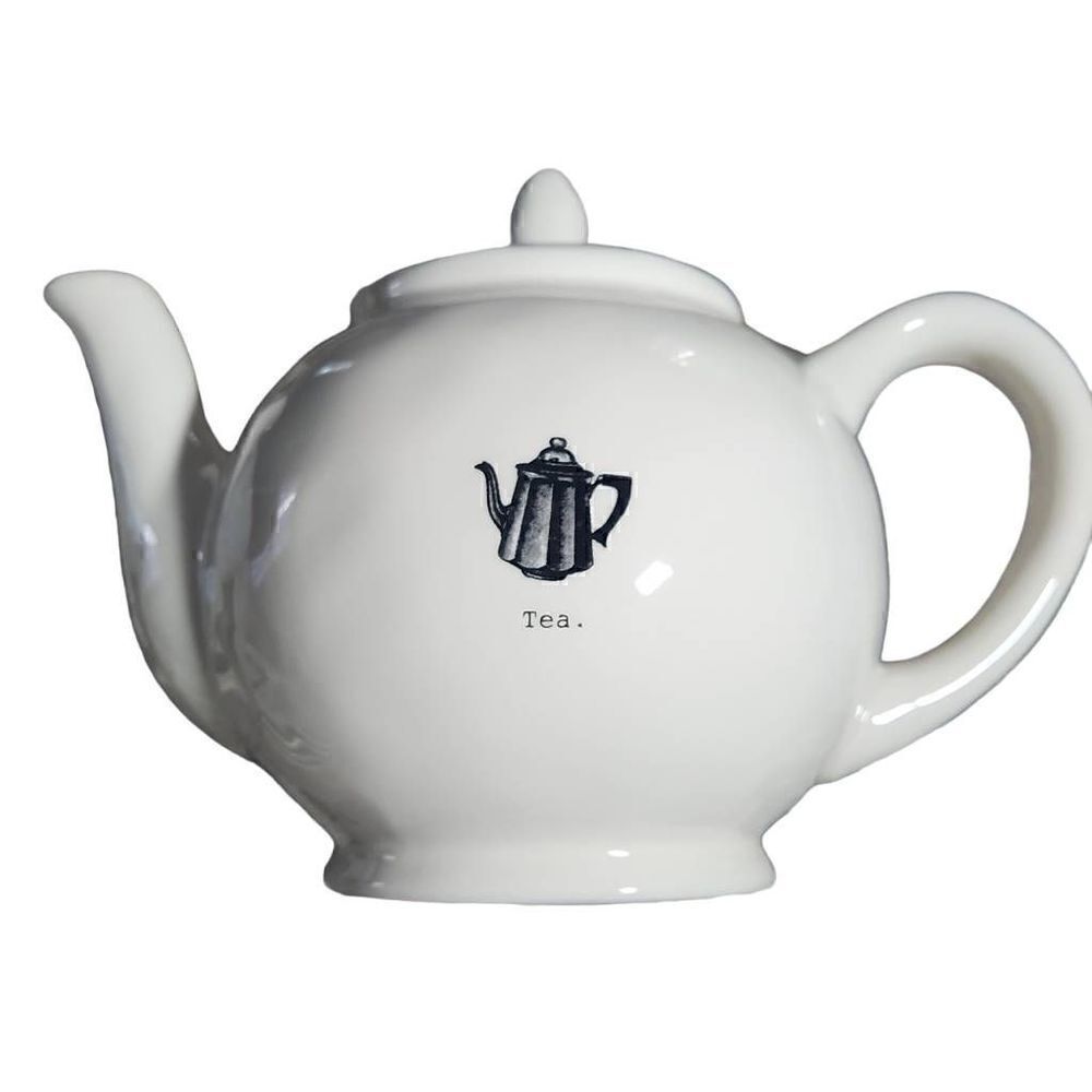 Rae Dunn Artisan Collection White Black Tea Pot